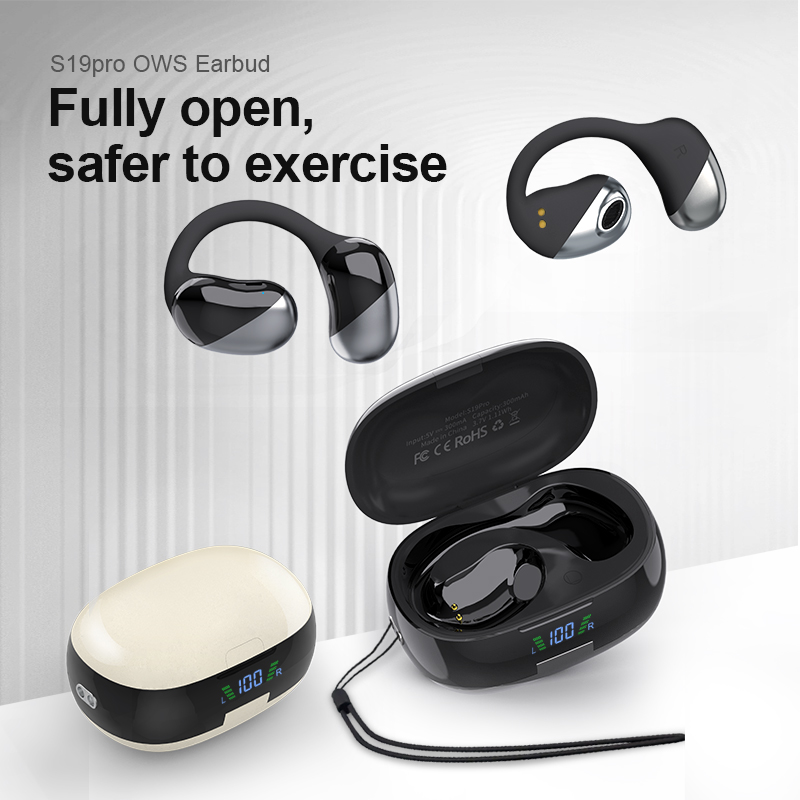 ฉลากส่วนตัวที่กำหนดเอง OWS ธุรกิจกีฬาหูฟังไร้สายชุดหูฟัง Bluetooth แบบเปิดหูหูฟังการนำอากาศ