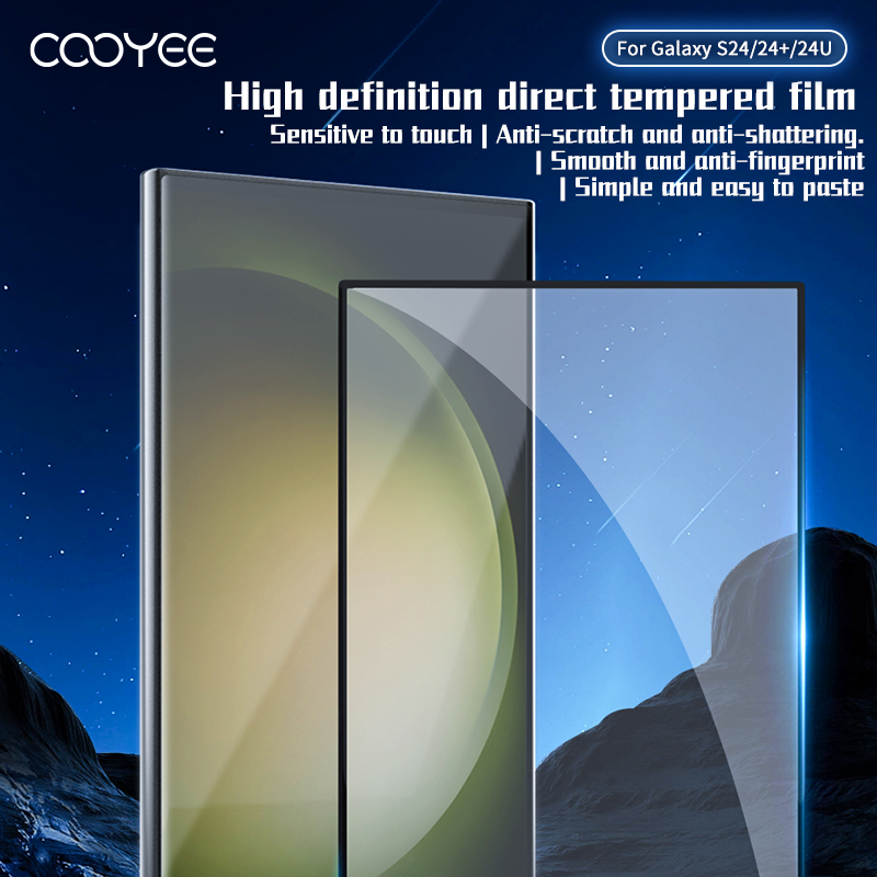 สำหรับ Samsung S24ultra ฟิล์มกระจกนิรภัย HD แก้ว 3D ป้องกันฟิล์มขอบกาวโค้งหน้าจอเต็มหน้าจอ S24 สติกเกอร์